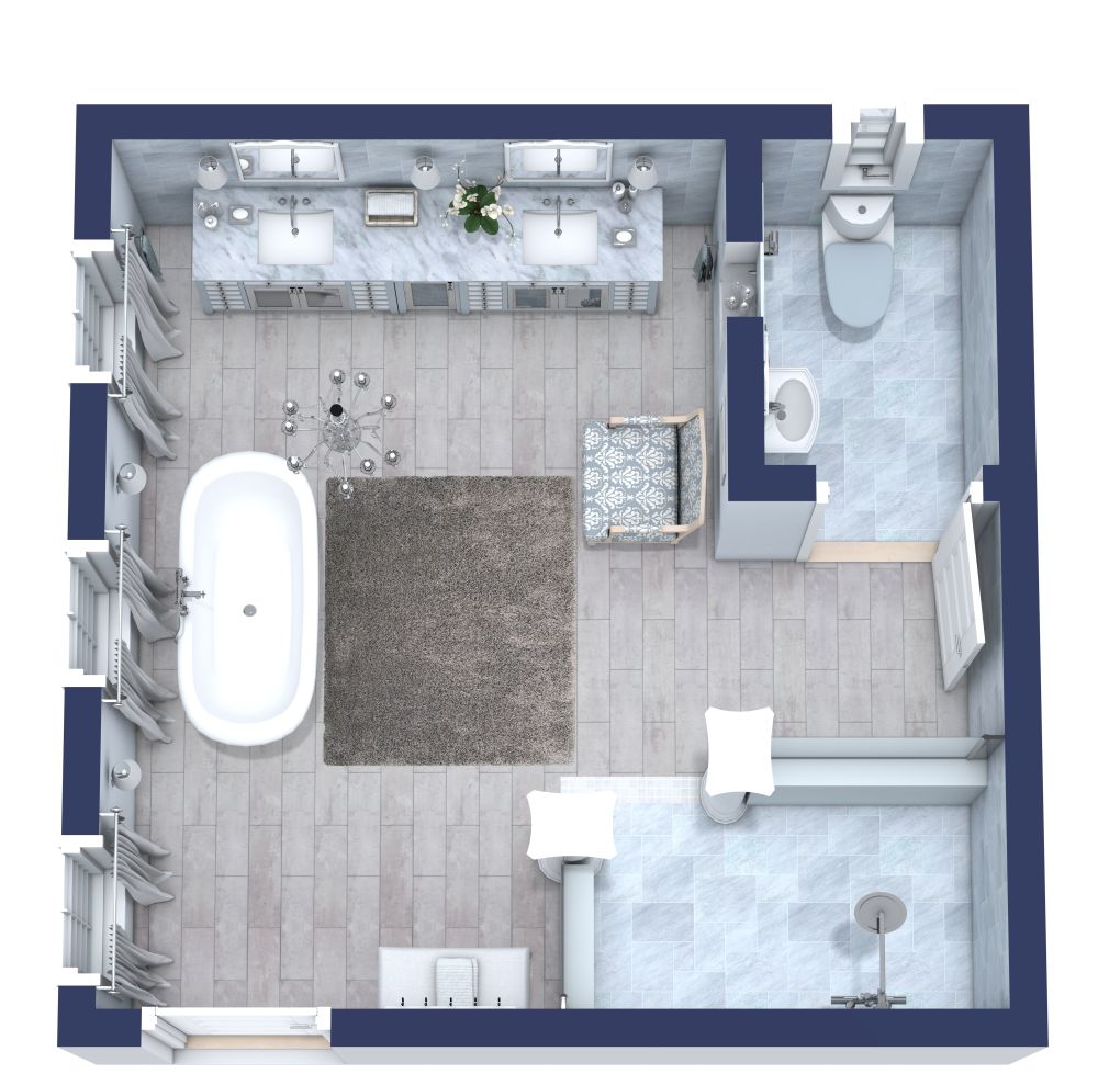 Square Bathroom Floor Plan