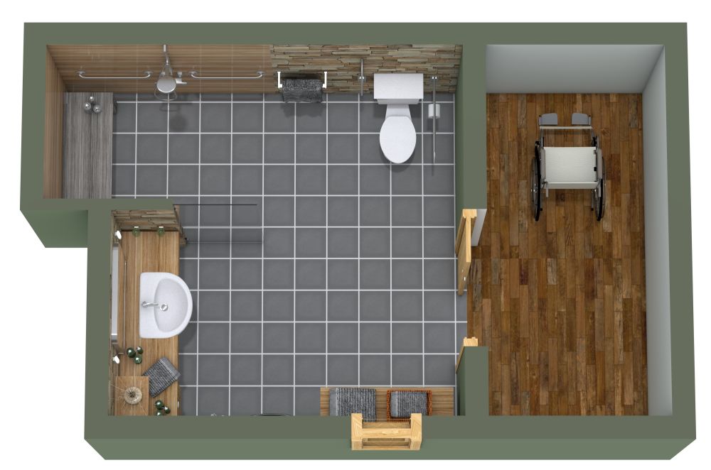 180 sq ft Accessible Bathroom