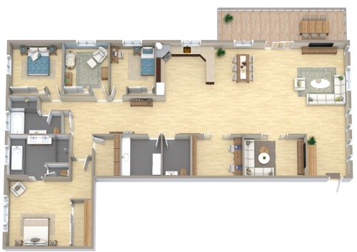 Large 4 Bedroom Apartment with Balcony