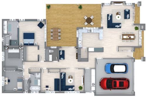 4 Bedroom House Plan with Terrace