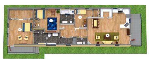 Shotgun House Plan 3 Bedrooms