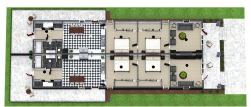 Double Shotgun House Plan