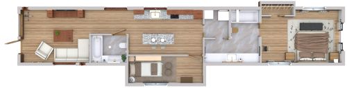 2 Bedroom Shotgun House Plan