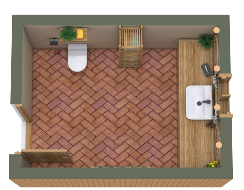 Rustic Powder Room Layout