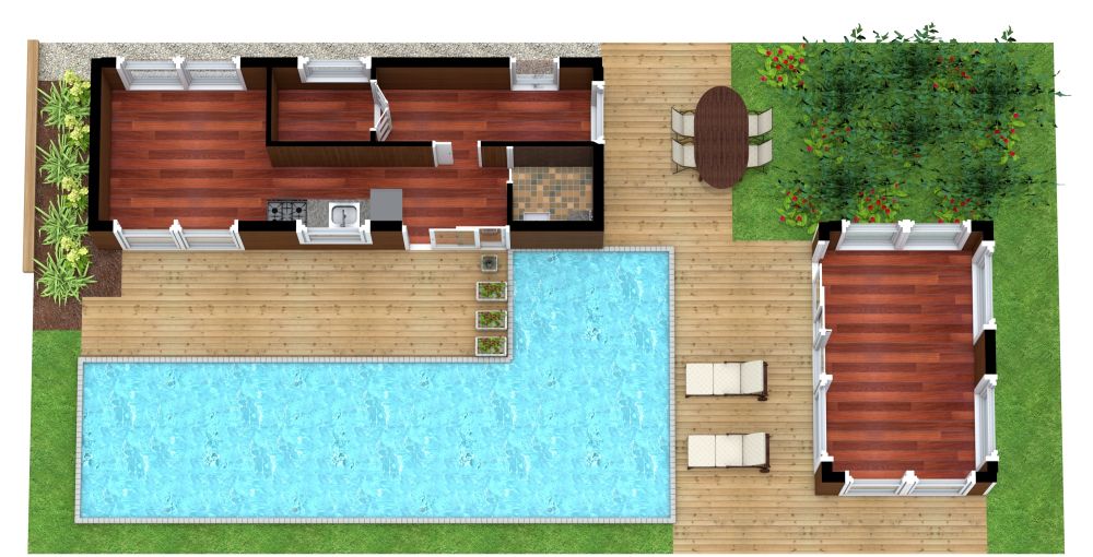 Pool Cabin Layout Container Cabin with Pool