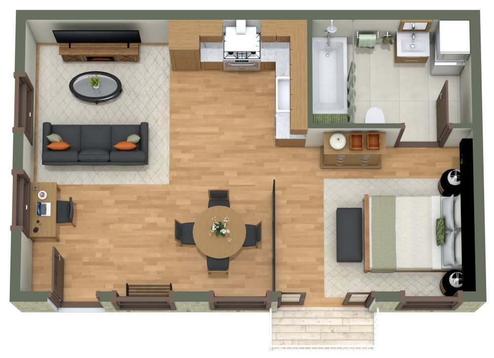 Studio Apartment 500 sq ft