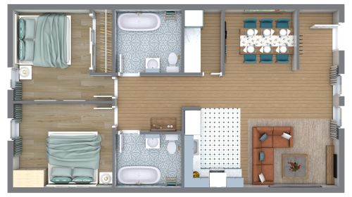 800 sq ft Condo Floor Plan​