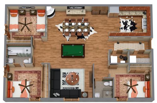 1200 sq ft Condo Floor Plan