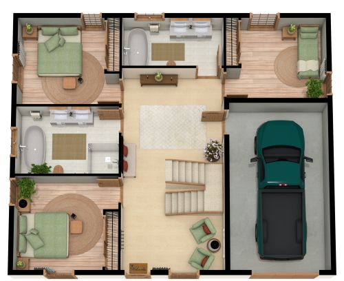 2 Story Reverse Floor Plan