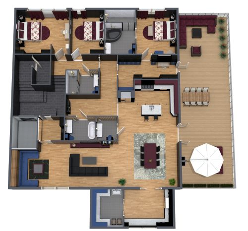 Luxuriöse Wohnung mit 3 Schlafzimmern