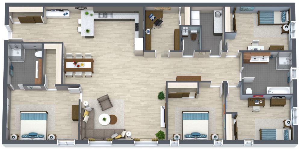 Space Efficient Layout with 4 Bedrooms