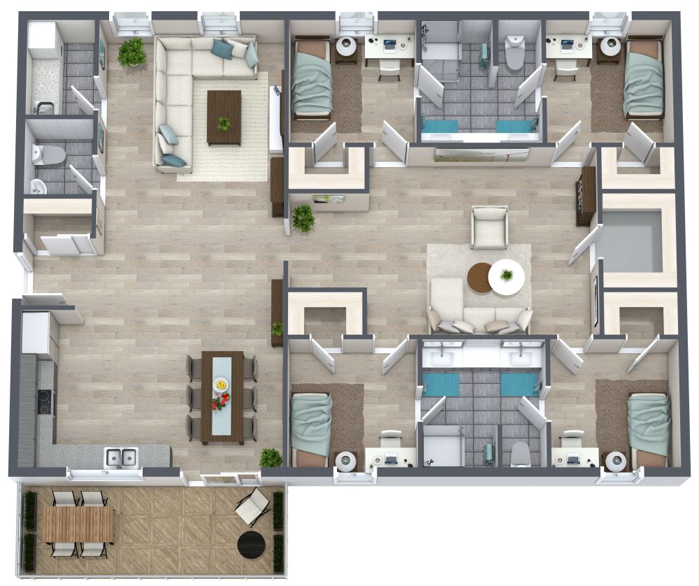 4 Bedroom Apartment Floor Plan