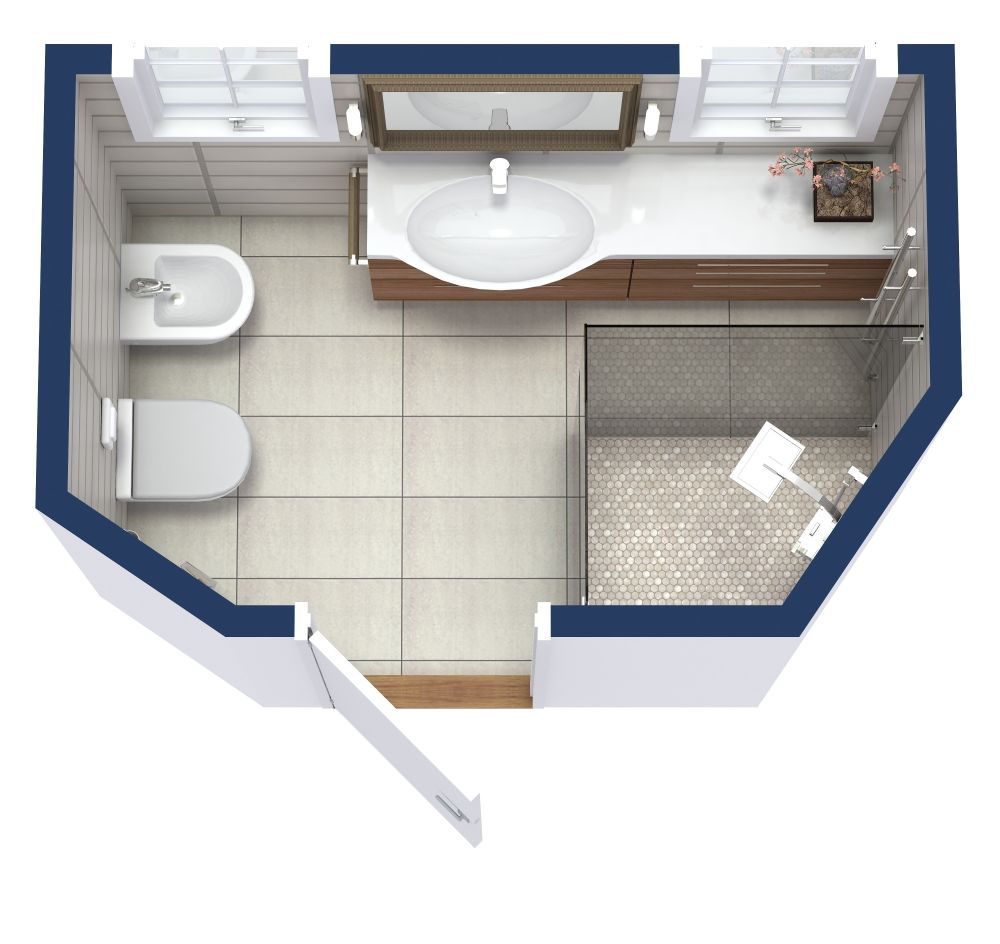 Classic 3/4 Bathroom Floor Plan