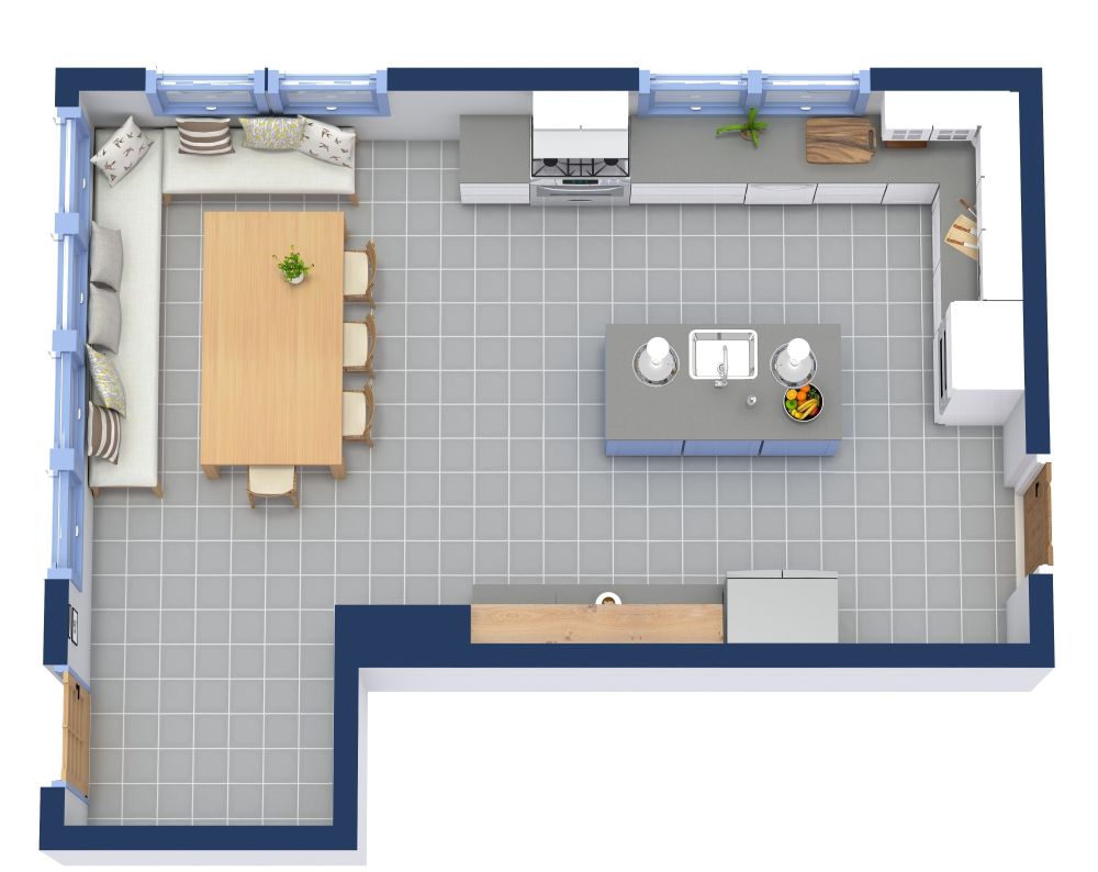 Kitchen Layout with Breakfast Nook