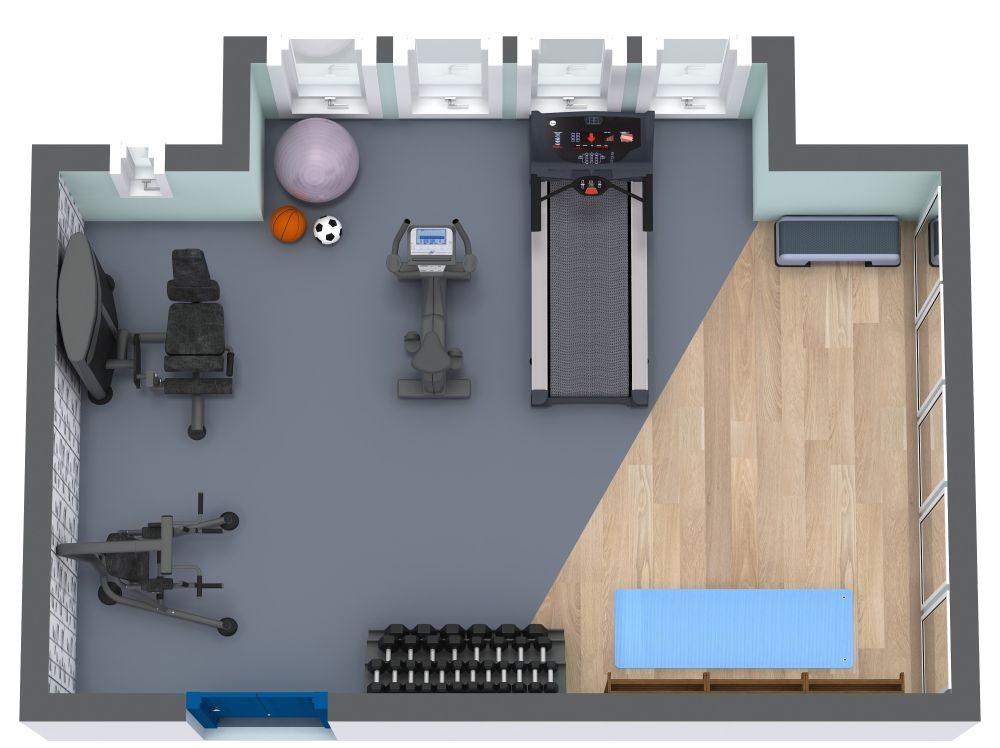 Home Gym Layout Idea