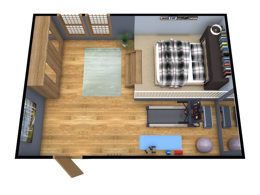 Bedroom with Home Gym