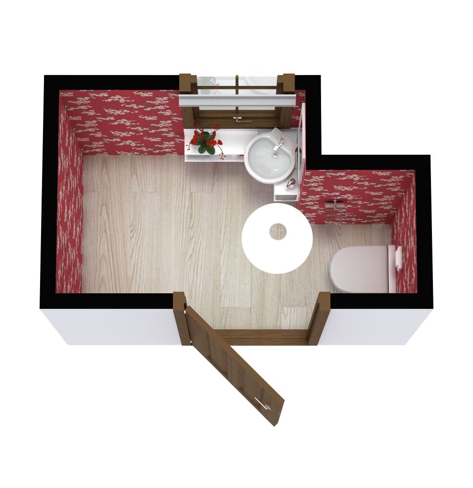 Powder Room Idea with Wallpaper