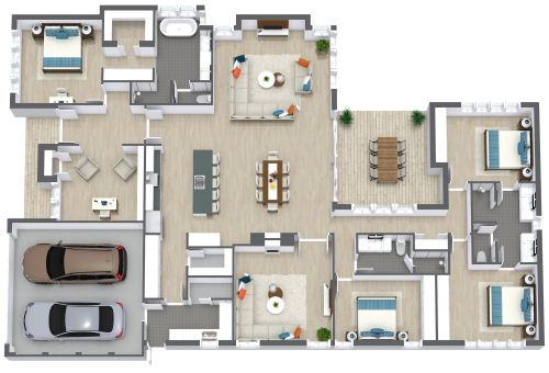 4 Bedroom Home With Large Kitchen Island