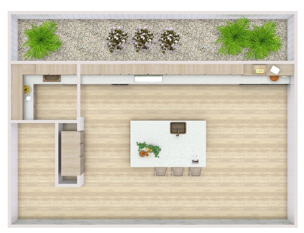 L-shaped Kitchen Décor Idea