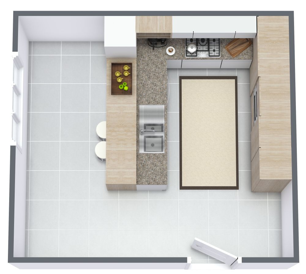 U-shaped Kitchen With Breakfast Bar