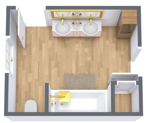 Mittelgroßes Badezimmer mit zwei Türen