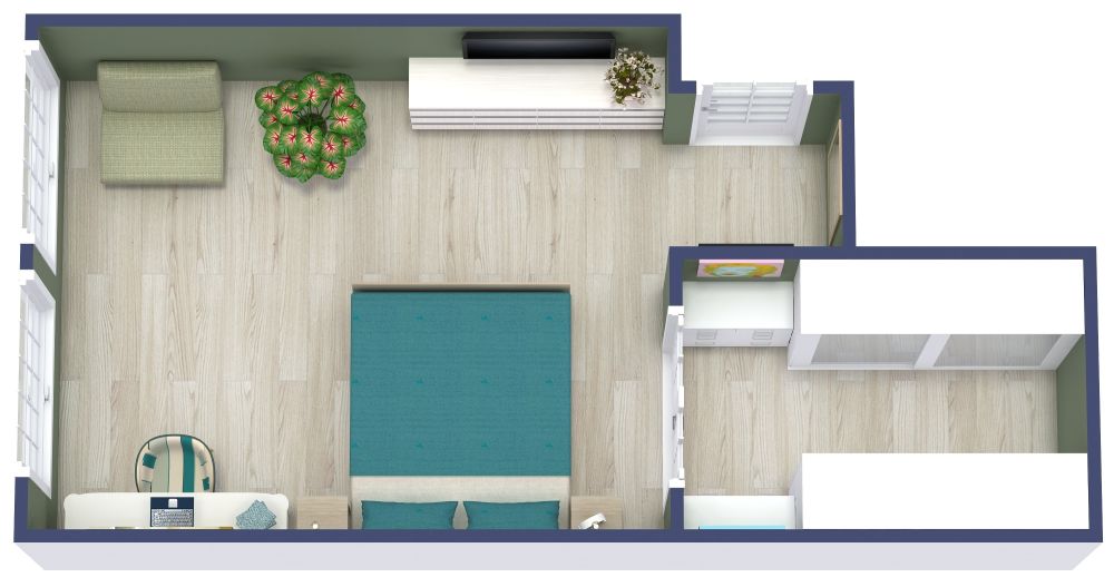 Grundriss für ein geräumiges Schlafzimmer