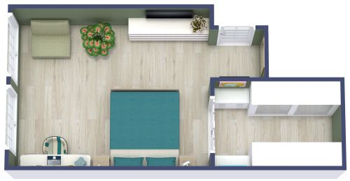 Grundriss für ein geräumiges Schlafzimmer