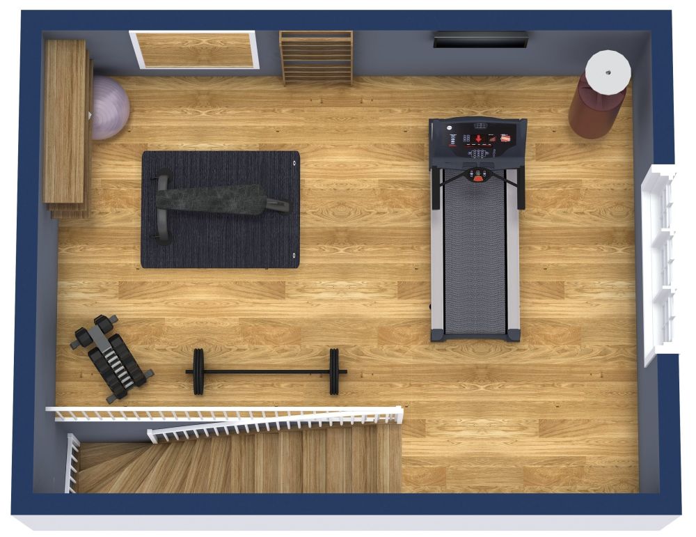 Grundriss-Idee für ein kleines Fitnessraum