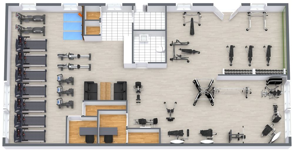 Effizientes Fitness-Studio-Layout