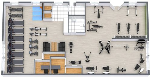 Effizientes Fitness-Studio-Layout