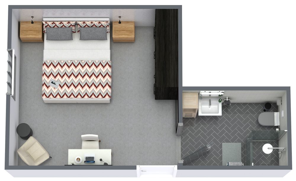 Hotelzimmerdekoration im skandinavischen Stil