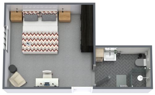 Hotelzimmerdekoration im skandinavischen Stil