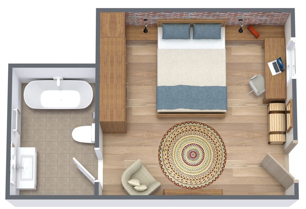 Hotelzimmer im rustikalen Stil