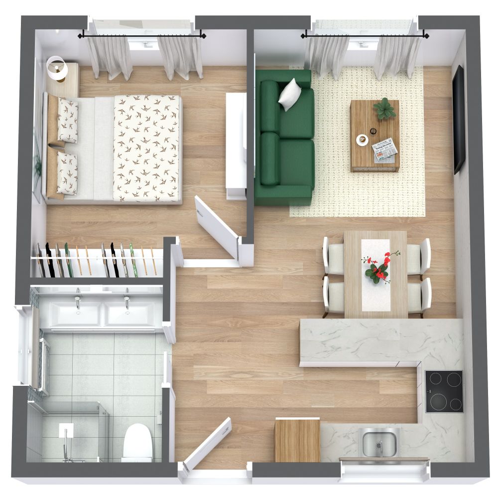 Grundriss-Idee für ein Tiny House