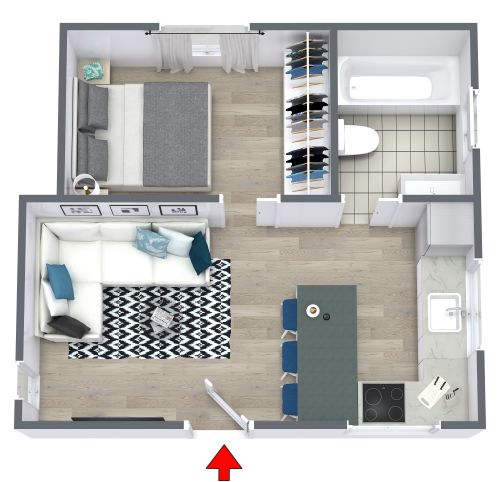 Grundriss-Design für ein Tiny Home