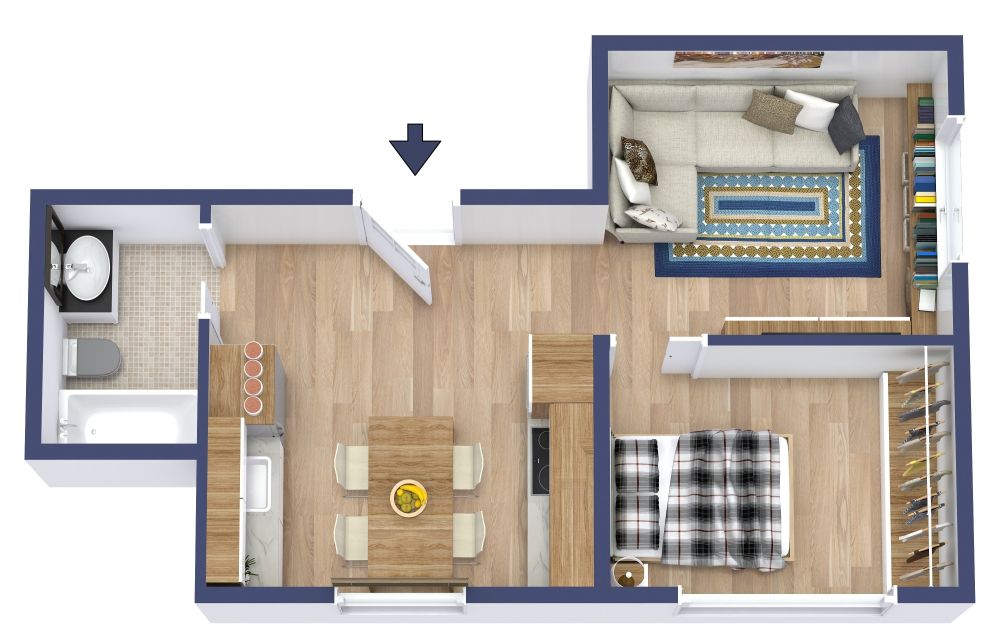 Tiny House Design mit 1 Schlafzimmer