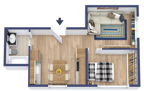 Tiny House Design mit 1 Schlafzimmer