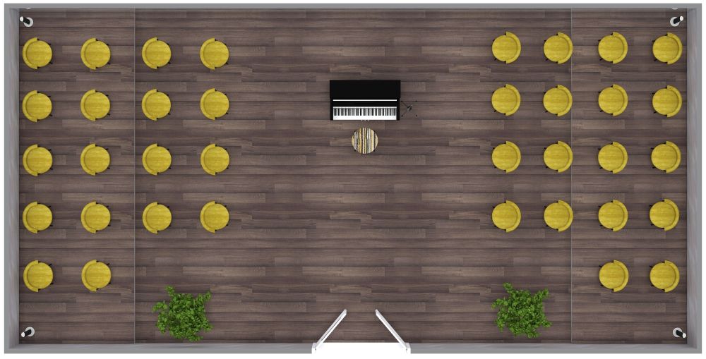 Grundriss für einen kleinen Konzertsaal