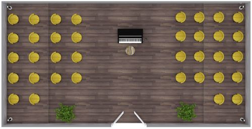 Grundriss für einen kleinen Konzertsaal