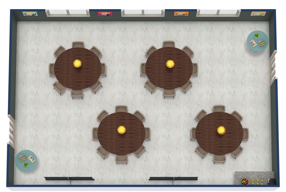 Grundriss für einen Konferenzraum im Bankettsaalstil