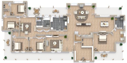 Schöner Grundriss für ein Haus mit 5 Schlafzimmern