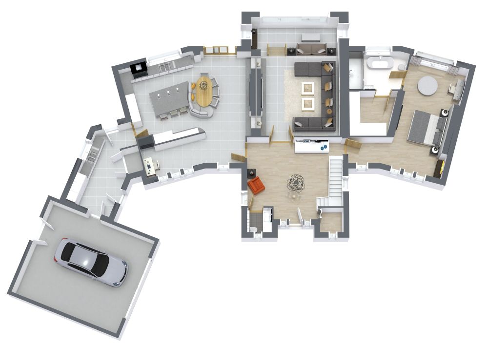 Interessanter zweistöckiger Hausplan