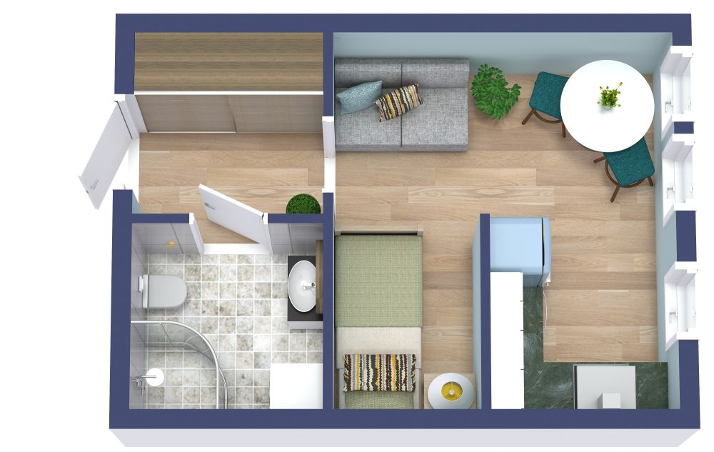 Grundriss für ein kleines und gemütliches Apartment