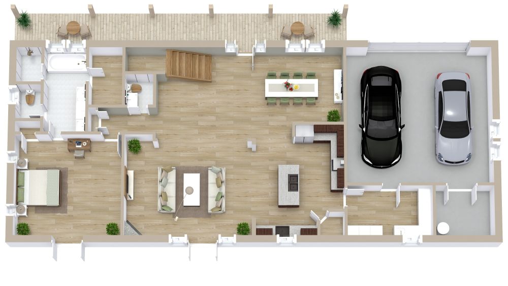 Grundriss für ein 2-stöckiges Haus mit 5 Schlafzimmern und 3 Bädern