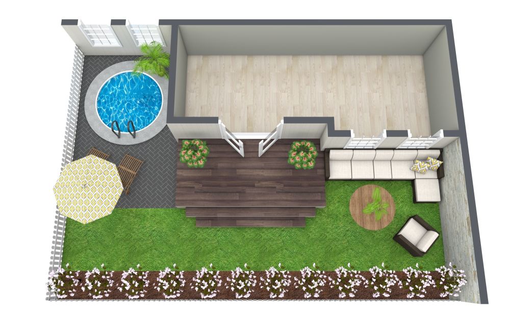 Garten-Design mit Blumenbeet