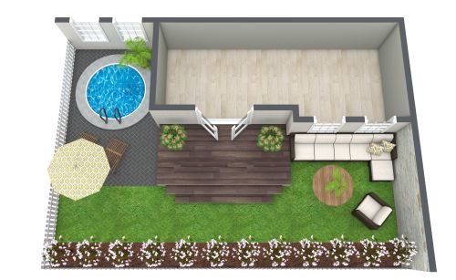 Garten-Design mit Blumenbeet