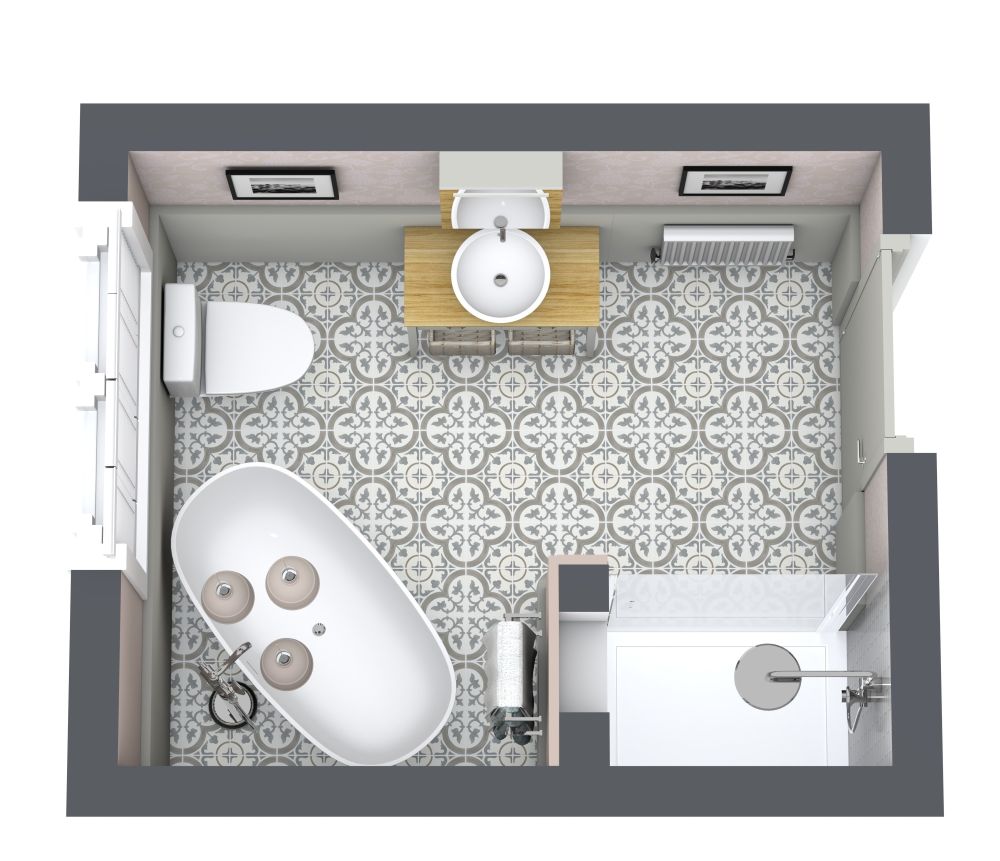 Badezimmer im Shabby-Chic