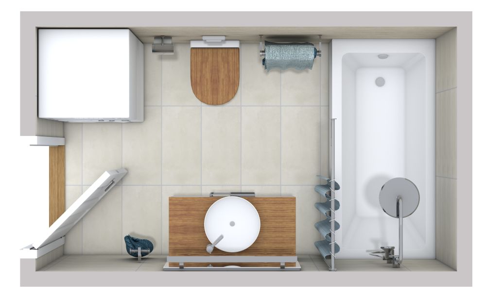 Badezimmer mit Waschmaschine und Trockner