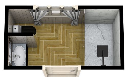 Rechteckiges Badezimmerdesign mit Marmorfliesen in der Dusche