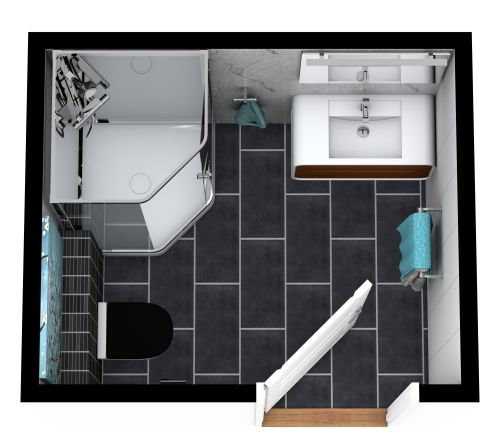 Grundriss für ein kleines modernes Bad